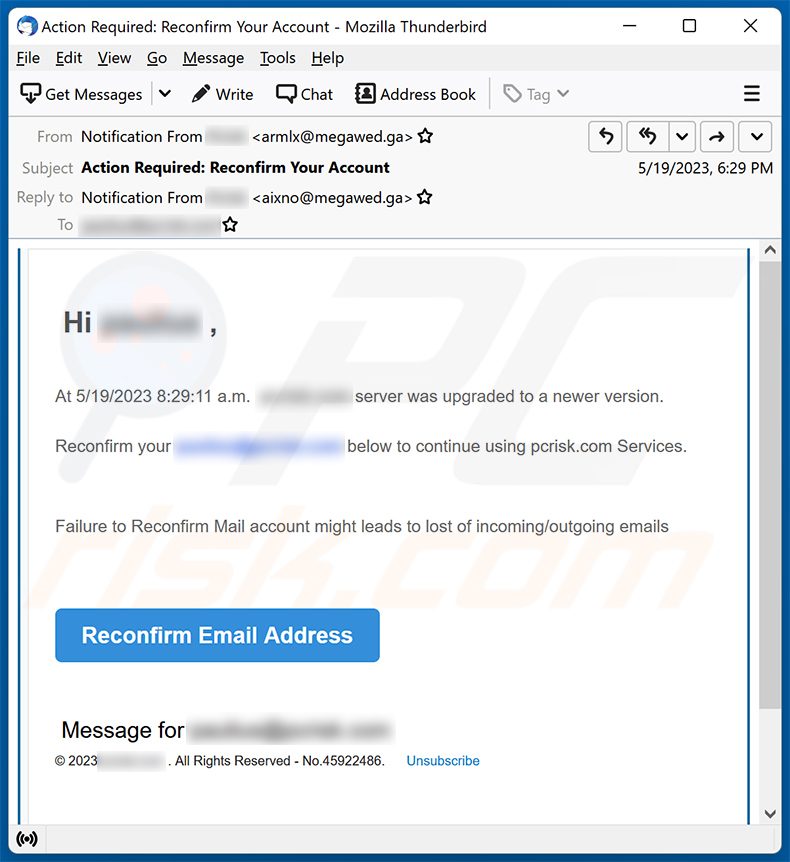 Mail Server Upgrade scam (2023-05-22)