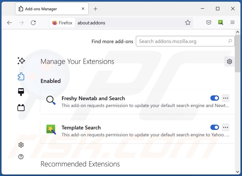 Removing find.bsearchup.com related Mozilla Firefox extensions