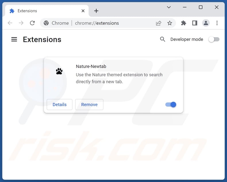 Removing api.nature-newtab.com related Google Chrome extensions