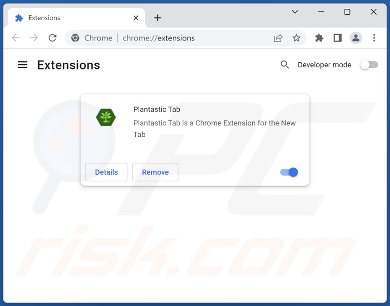 Removing plantastictab.com related Google Chrome extensions