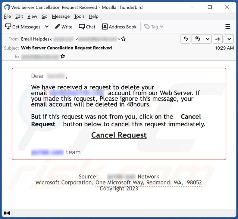 Request To Delete Your email spam campaign