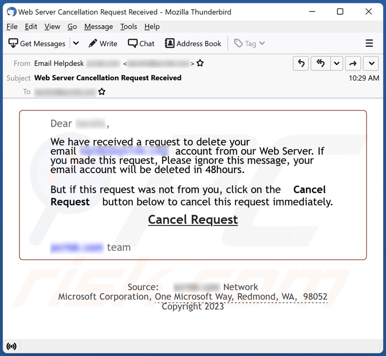 Request To Delete Your email spam campaign