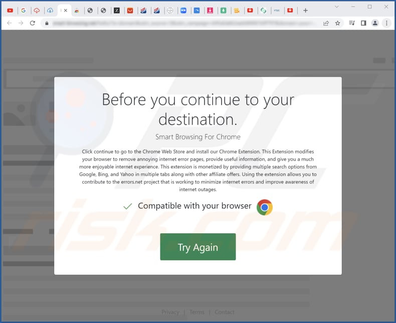 Smart-browsing adware deceptive promoter