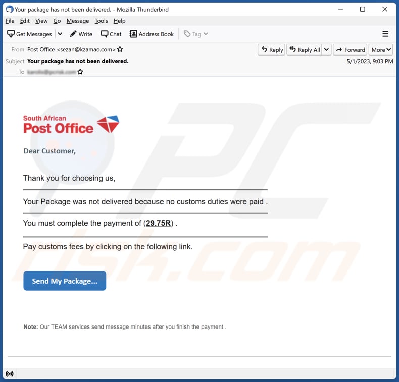 South African Post Office Email Scam Removal And Recovery Steps
