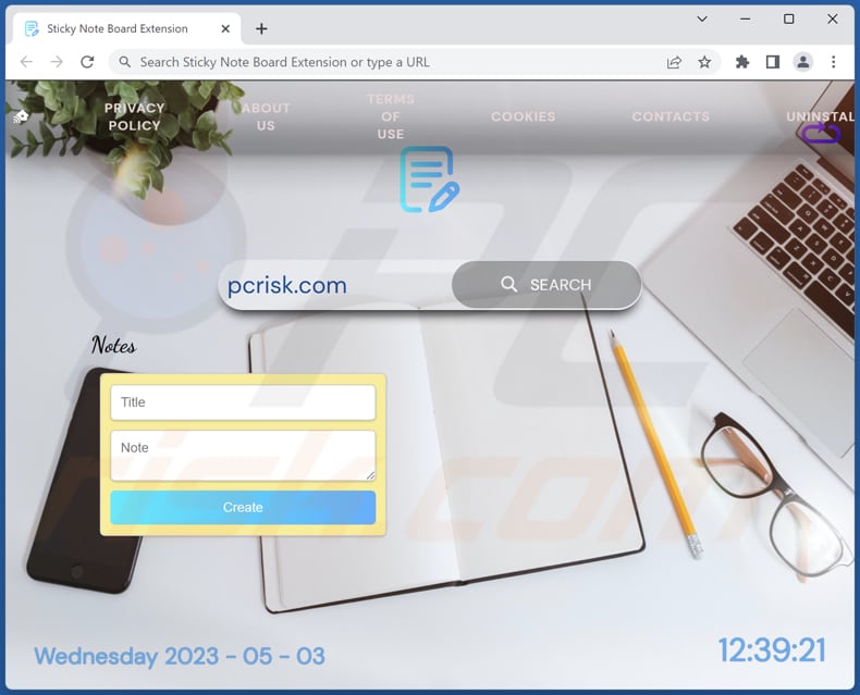 search.notesticky-extension.com browser hijacker