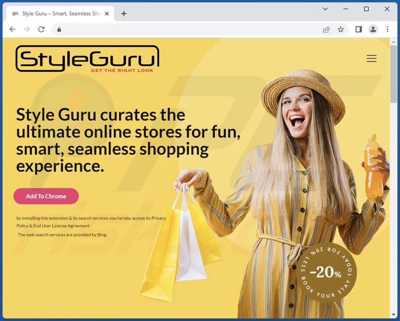 Website used to promote Style Guru browser hijacker