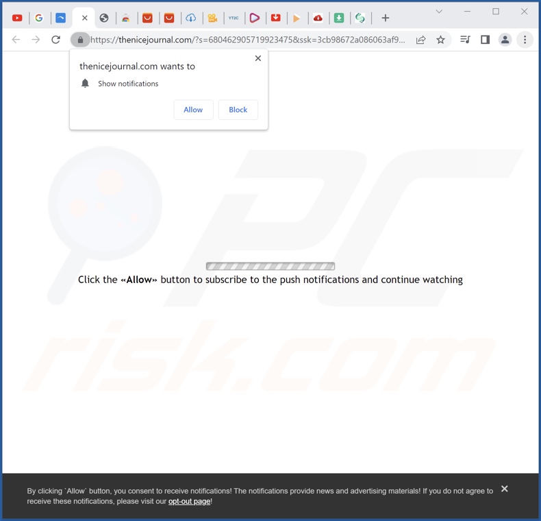 thenicejournal[.]com pop-up redirects