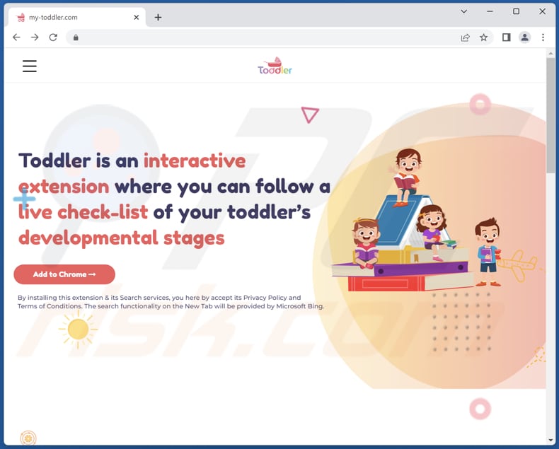 Website used to promote Toddler browser hijacker