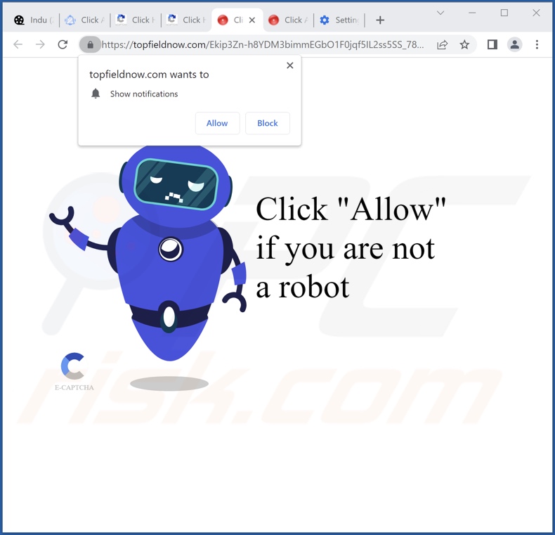 topfieldnow[.]com pop-up redirects