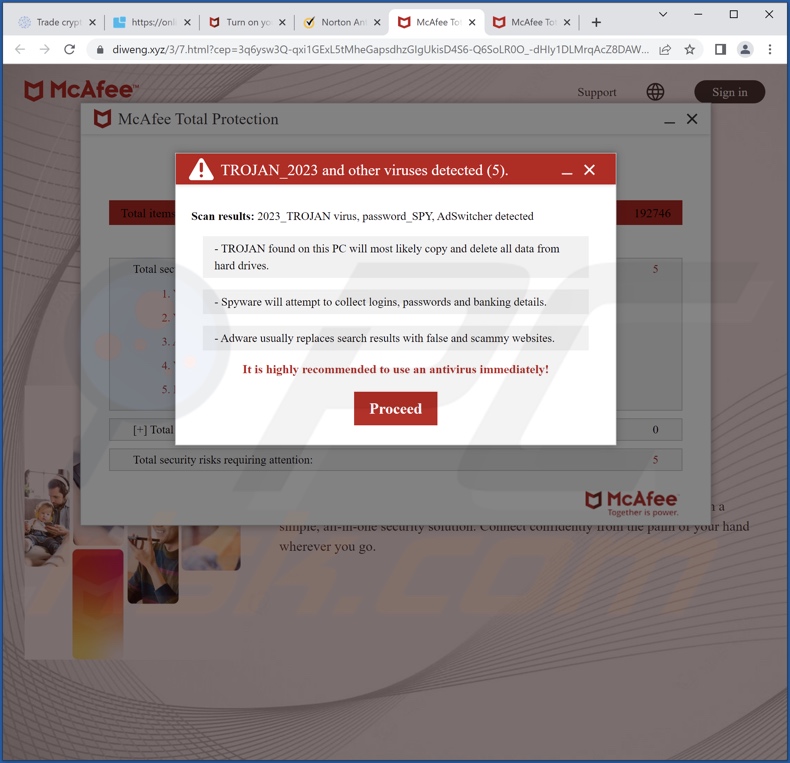 TROJAN_2023 And Other Viruses Detected (5) scam