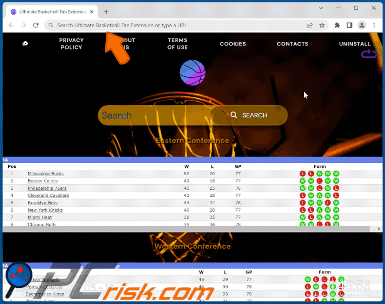 search.basketball-fan.com redirects to bing.com