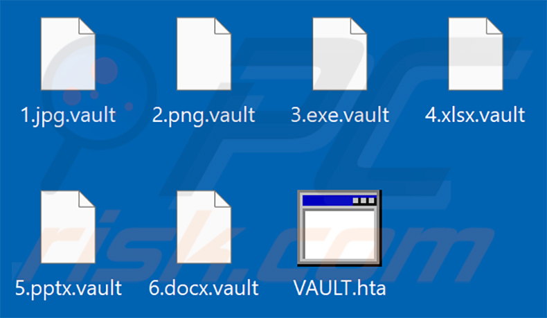 Files encrypted by Vault ransomware (.Vault extension)