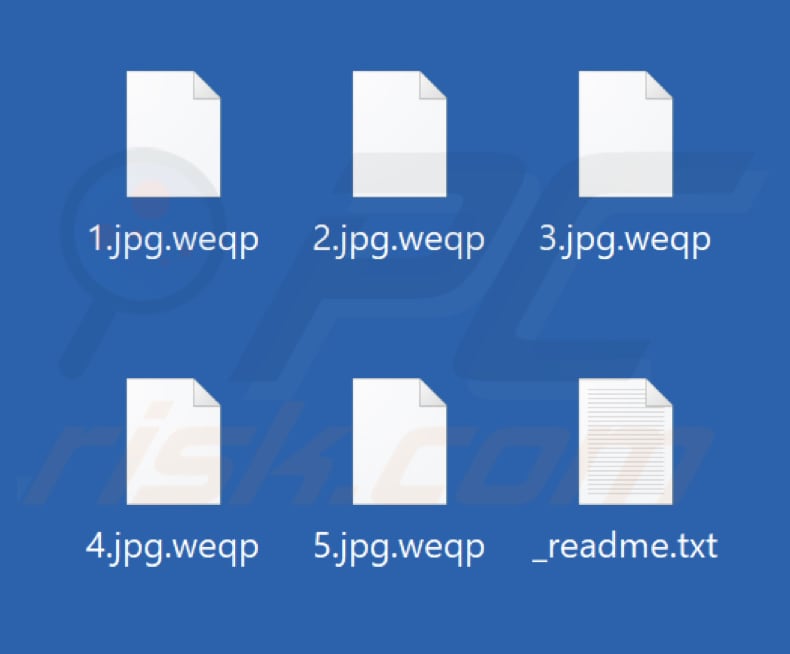 Files encrypted by Weqp ransomware (.weqp extension)