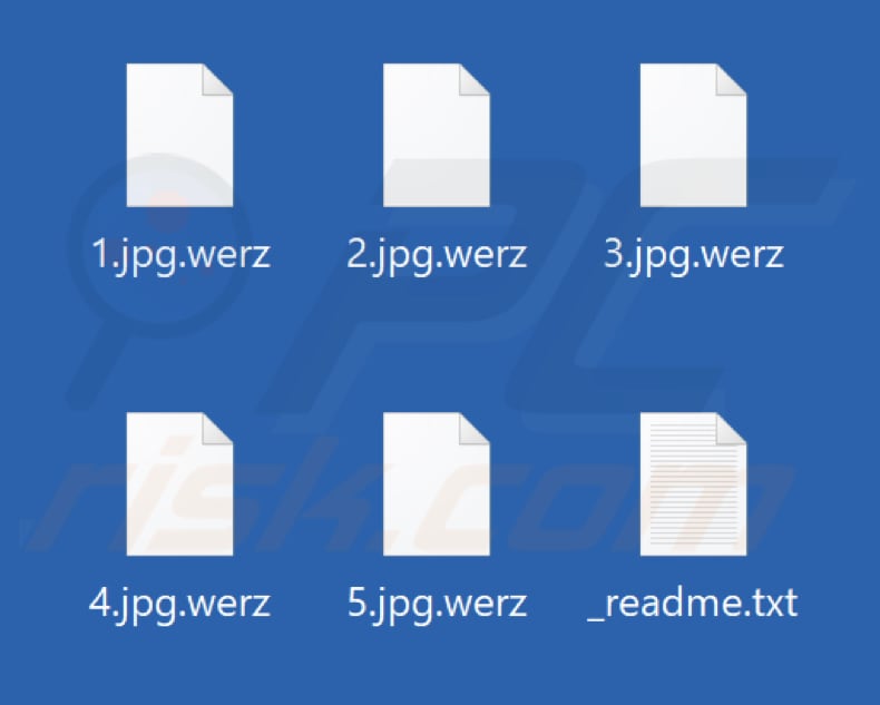 Files encrypted by Werz ransomware (.werz extension)