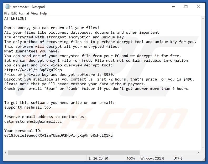 Werz ransomware text file (_readme.txt)