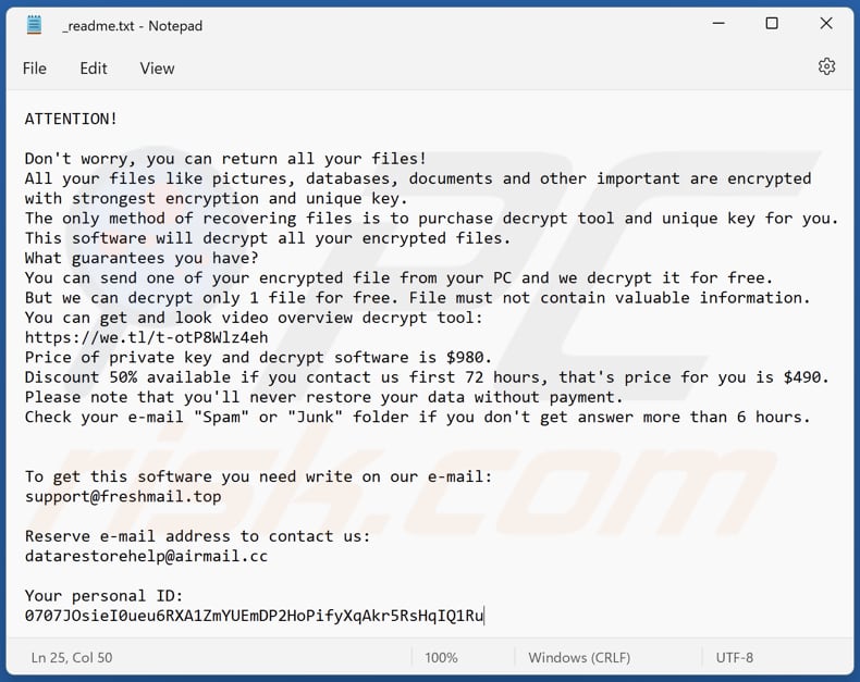 Xash ransomware text file (_readme.txt)