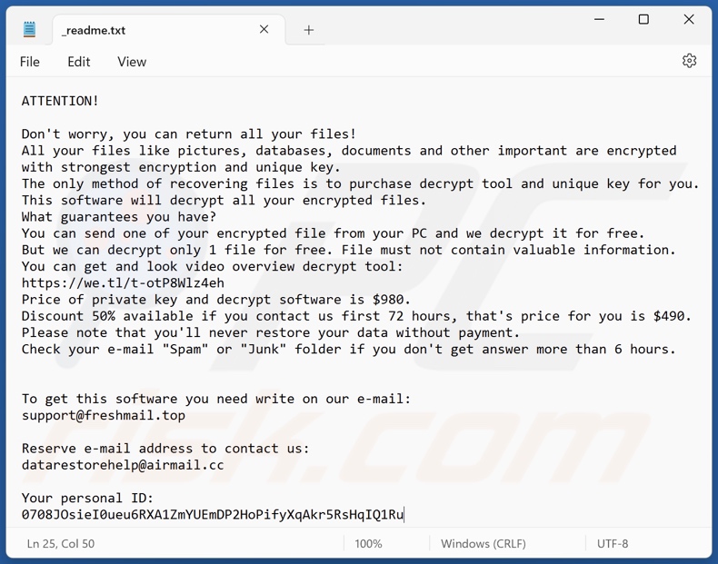 Xatz ransomware text file (_readme.txt)