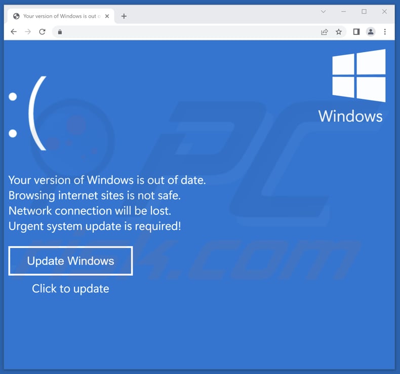 Your version of Windows is out of date scam