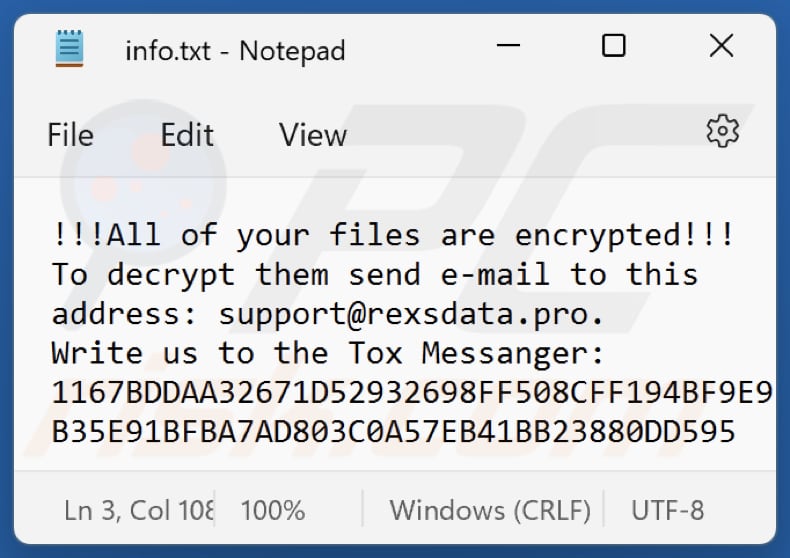 8base ransomware text file (info.txt)