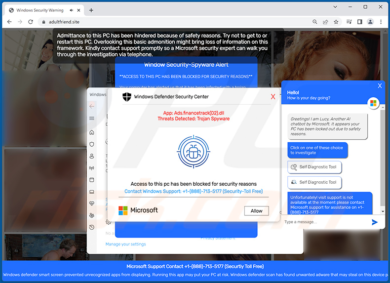 Admittance To This PC Has Been Hindered pop-up scam (2023-06-28)