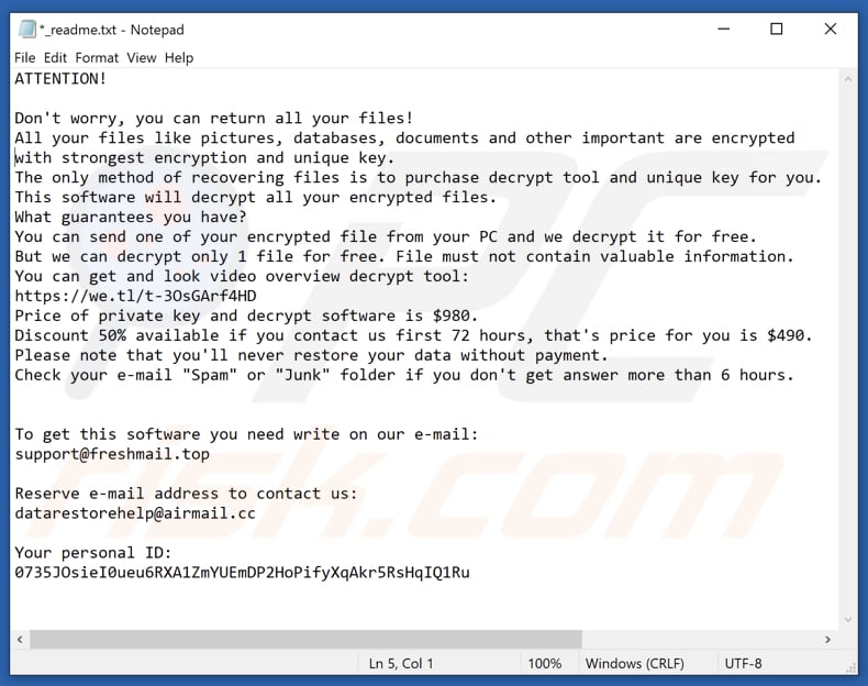 Aghz ransomware text file (_readme.txt)