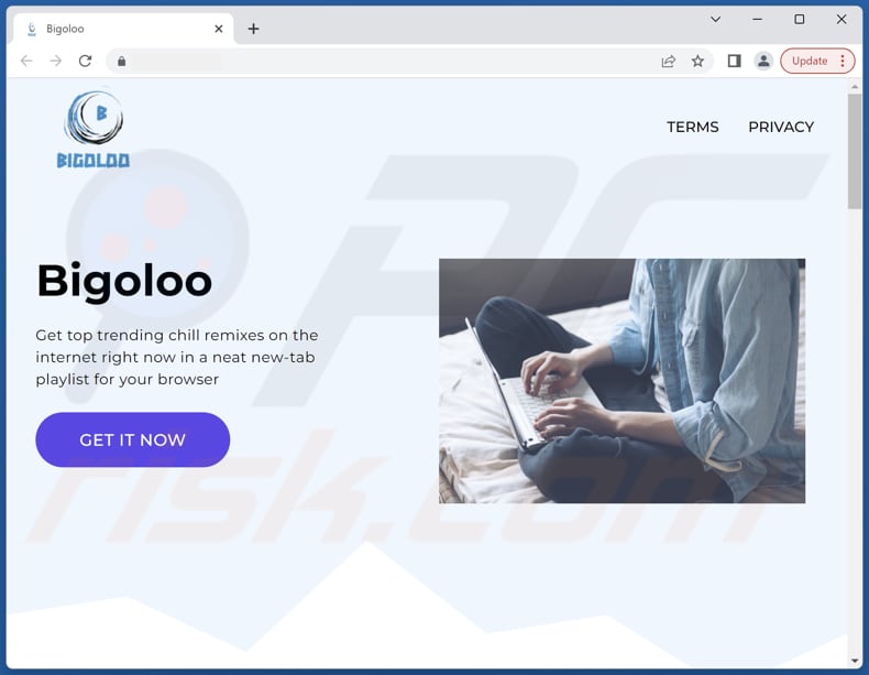 Website promoting Bigoloo browser hijacker
