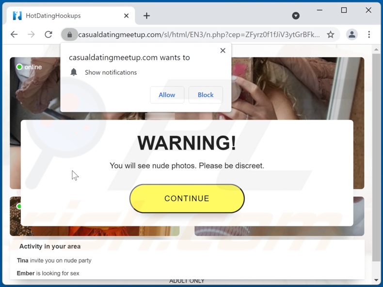 casualdatingmeetup[.]com pop-up redirects