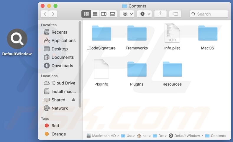 DefaultWindow adware install folder