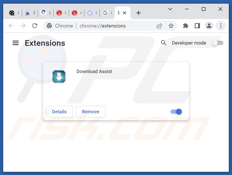 Removing Download Assist adware from Google Chrome step 2