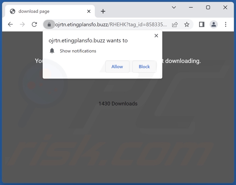 etingplansfo[.]buzz pop-up redirects