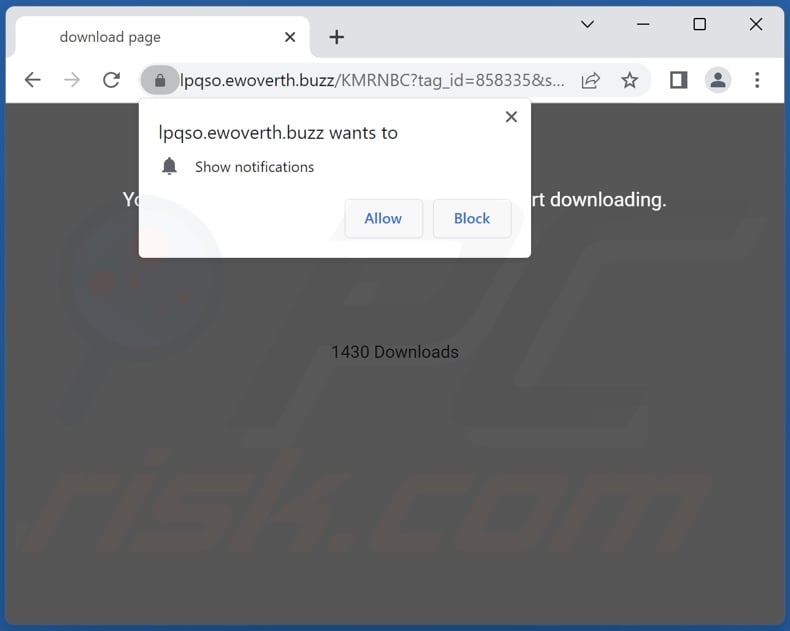 ewoverth[.]buzz pop-up redirects