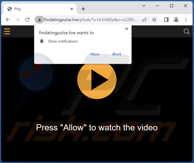 findatingpulse[.]live pop-up redirects