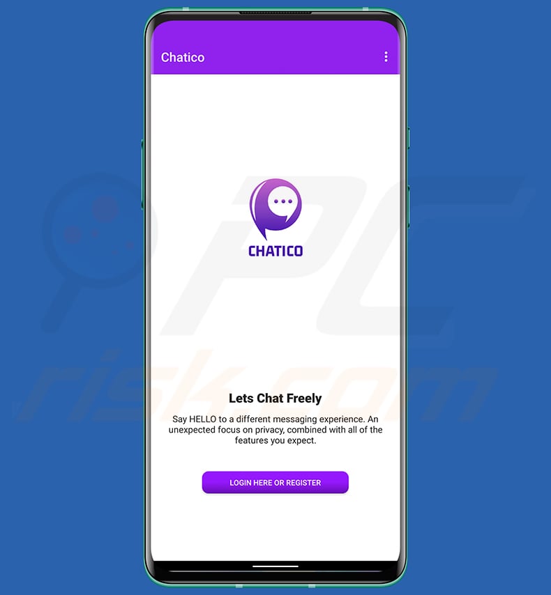 Fake Chatico application disguising GravityRAT