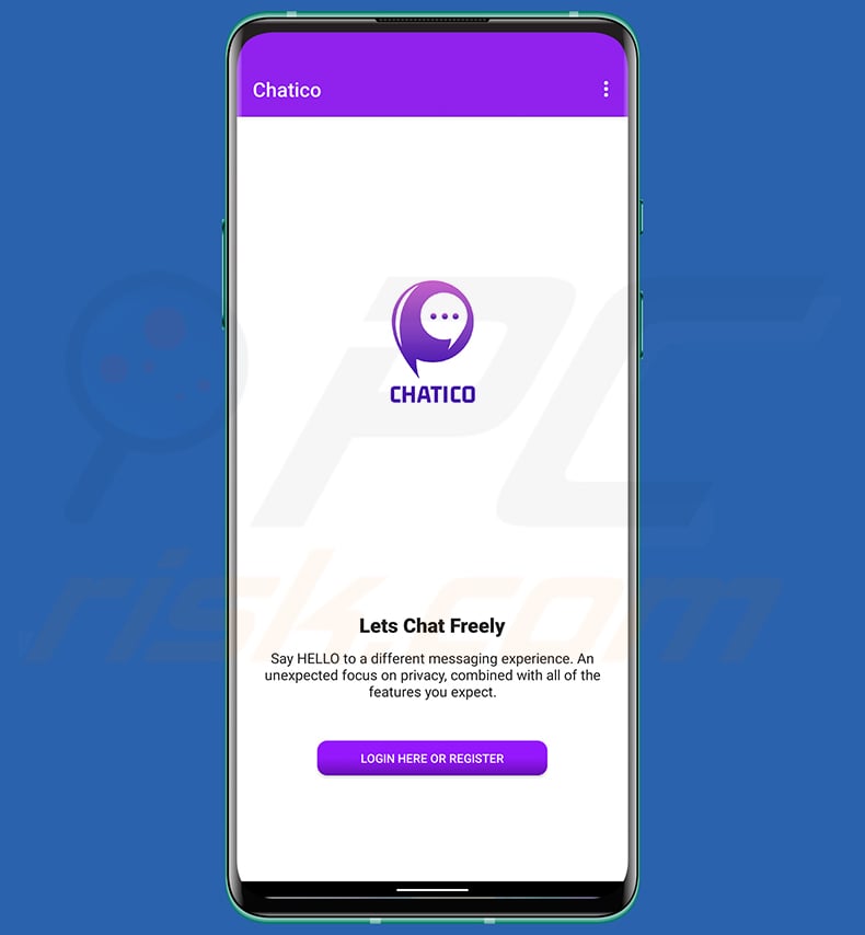 Fake Chatico application disguising GravityRAT