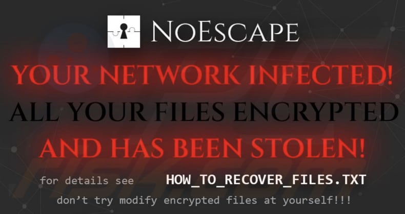 NoEscape ransomware wallpaper