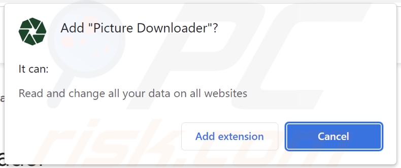 Picture Downloader adware asking for permissions