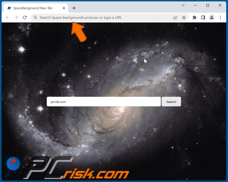 Space backgrounds pictures browser hijacker redirecting to nearbyme.io (GIF)