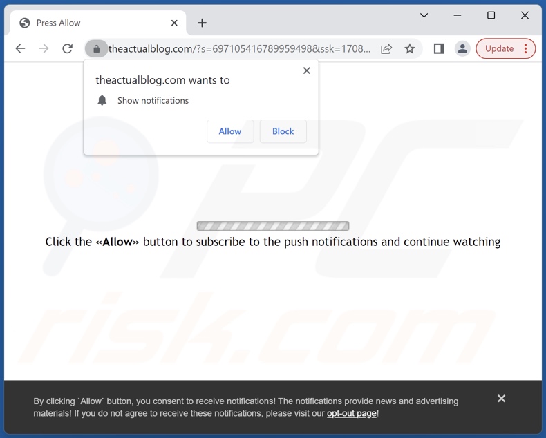 theactualblog[.]com pop-up redirects