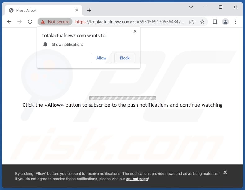 totalactualnewz[.]com pop-up redirects