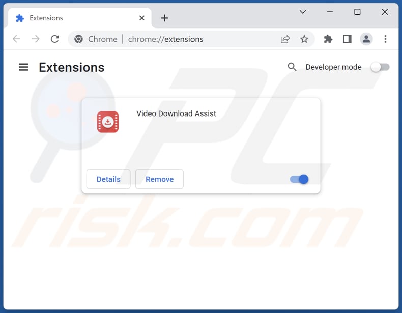 Removing Video Download Assist adware from Google Chrome step 2
