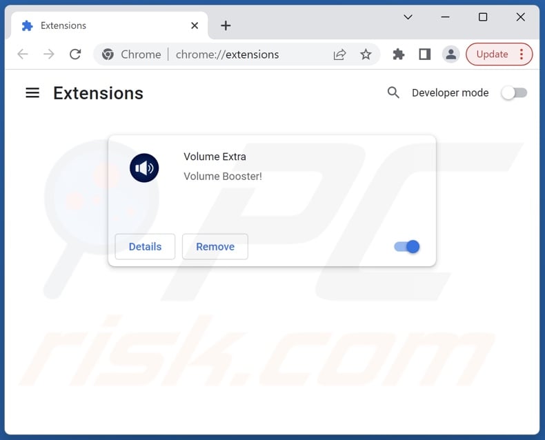 Removing masterofvolume.com related Google Chrome extensions