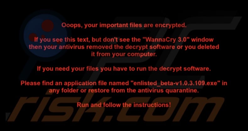 WannaCry 3.0 ransomware wallpaper