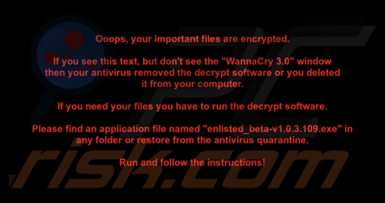 WannaCry 3.0 ransomware wallpaper