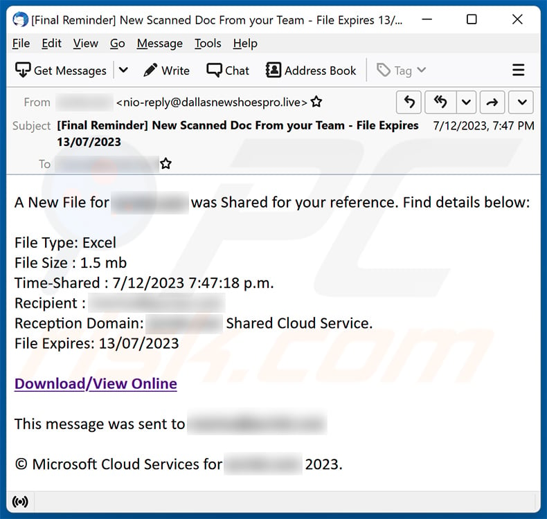A File Was Shared With You email scam (2023-07-13)