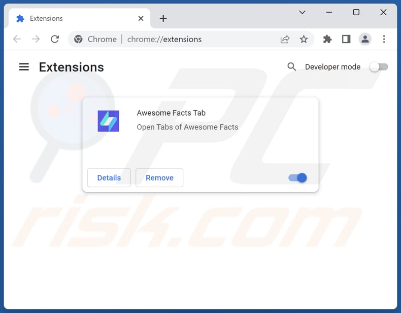 Removing Awesome Facts Tab related Google Chrome extensions