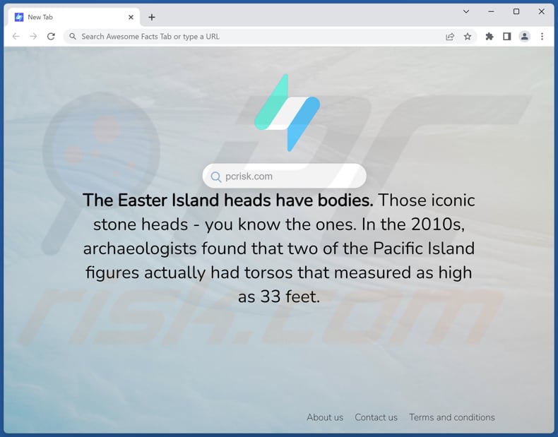 Awesome Facts Tab browser hijacker