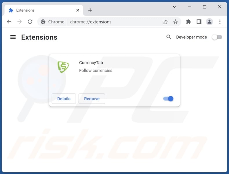 Removing track.currencytab.net related Google Chrome extensions