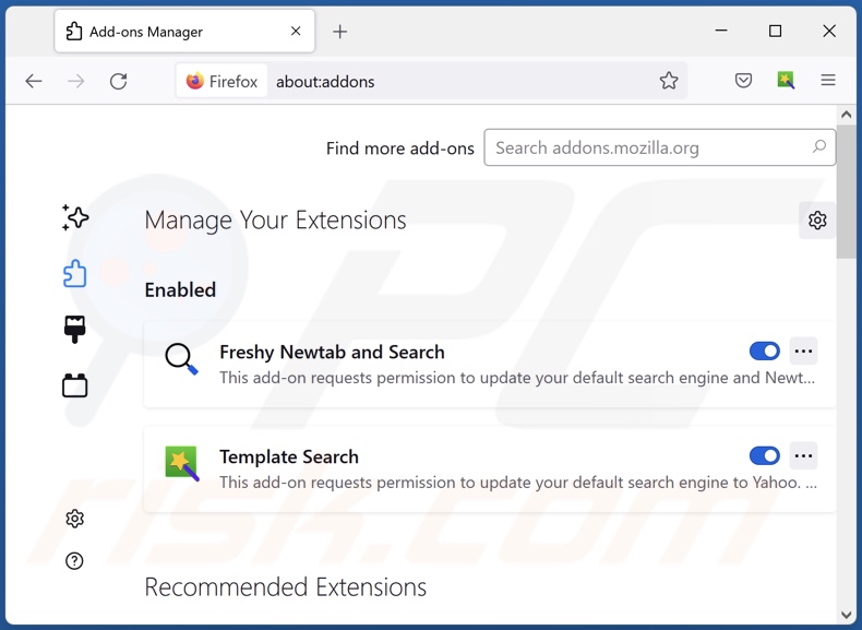 Removing search.dancingtubes.net related Mozilla Firefox extensions
