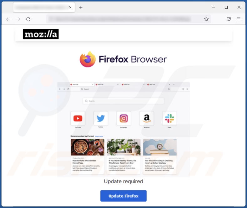 FakeSG malware fake FireFox update