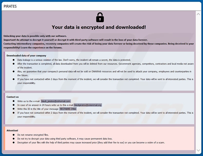 Faust ransomware pop-up window (2023-07-14)